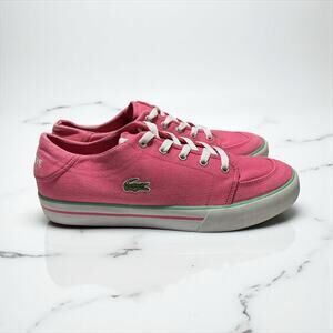 Lacoste Women’s Pink Canvas Sneakers Size 9